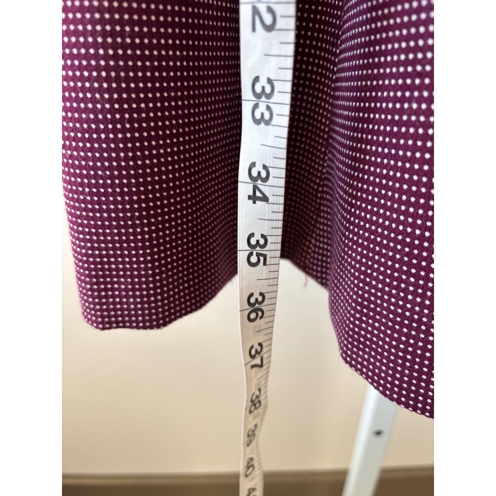 Classic Gal Meets Glam Dress Size 10 Burgundy Micro Dot Fit & Flare Pockets NWT - Picture 7 of 10